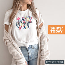 Load image into Gallery viewer, Phi Sigma Rho Floral Block T-shirt - Kite and Crest
