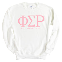 Load image into Gallery viewer, Phi Sigma Rho Pink Letter Crewneck Sweatshirt - Kite and Crest