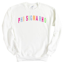 Load image into Gallery viewer, Phi Sigma Rho Rainbow Letter Crewneck Sweatshirt - Kite and Crest