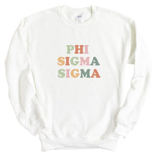 Load image into Gallery viewer, Phi Sigma Sigma Bright and Colorful Sorority Crewneck Sweatshirt - Kite and Crest