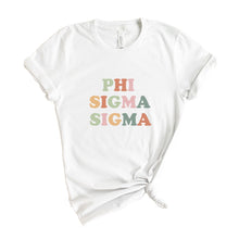 Load image into Gallery viewer, Phi Sigma Sigma Bright and Colorful Sorority T-Shirt Shirt Tee - Kite and Crest