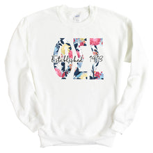 Load image into Gallery viewer, Phi Sigma Sigma Floral Block Sorority Crewneck Sweatshirt - Kite and Crest