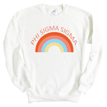 Load image into Gallery viewer, Phi Sigma Sigma Sweatshirt - Phi Sig Colorful Rainbow Crewneck Sweatshirt - Kite and Crest
