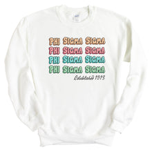 Load image into Gallery viewer, Phi Sigma Sigma Sweatshirt - Phi Sig Stencil Crewneck Sweatshirt - Kite and Crest