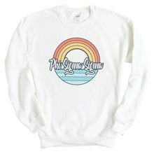 Load image into Gallery viewer, Phi Sigma Sigma Sweatshirt - Phi Sig Wavy Rainbow Crewneck Sweatshirt - Kite and Crest