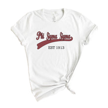 Load image into Gallery viewer, Phi Sigma Sigma T-Shirt | Phi Sig Baseball Shirt | Phi Sigma Sigma Sorority Gift Idea - Kite and Crest