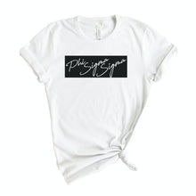 Load image into Gallery viewer, Phi Sigma Sigma T-shirt - Phi Sig Black Box Tee - Kite and Crest