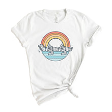 Load image into Gallery viewer, Phi Sigma Sigma T-shirt - Phi Sig Wavy Rainbow Tee - Kite and Crest