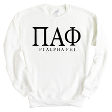 Load image into Gallery viewer, Pi Alpha Phi Block Letter Sweatshirt - Fraternity Crewneck Sweatshirt - Kite and Crest
