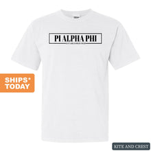 Load image into Gallery viewer, Pi Alpha Phi Fraternal Block Comfort Colors T-Shirt - Fraternity Tee - Kite and Crest