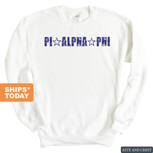 Load image into Gallery viewer, Pi Alpha Phi Fraternal Star Sweatshirt - Fraternity Crewneck Sweatshirt - Kite and Crest