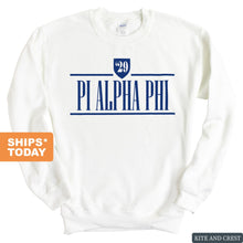 Load image into Gallery viewer, Pi Alpha Phi Shield Sweatshirt - Fraternity Crewneck Sweatshirt - Kite and Crest