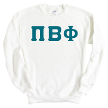 Load image into Gallery viewer, Pi Beta Phi Sweatshirt | Pi Phi Basic Large Letters Crewneck Sweatshirt | Pi Beta Phi Sorority Gift Idea - Kite and Crest