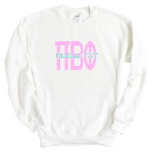 Load image into Gallery viewer, Pi Beta Phi Sweatshirt - Pi Phi Bright Retro Crewneck Sweatshirt - Kite and Crest