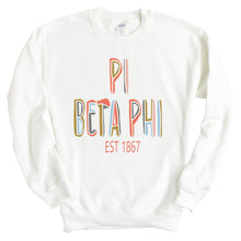 Load image into Gallery viewer, Pi Beta Phi Sweatshirt - Pi Phi Cooper Crewneck Sweatshirt - Kite and Crest