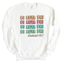 Load image into Gallery viewer, Pi Beta Phi Sweatshirt - Pi Phi Stencil Crewneck Sweatshirt - Kite and Crest