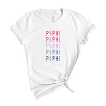 Load image into Gallery viewer, Pi Beta Phi T-shirt - Pi Phi Bright and Stacked Tee - Kite and Crest