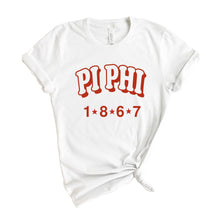 Load image into Gallery viewer, Pi Beta Phi T-shirt - Pi Phi Red Arch Tee - Kite and Crest