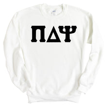 Load image into Gallery viewer, Pi Delta Psi Basic Black Letters Sweatshirt - Fraternity Crewneck Sweatshirt - Kite and Crest