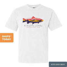 Load image into Gallery viewer, Pi Kappa Alpha Comfort Colors T-Shirt - PIKE Fishing Shirt - Kite and Crest