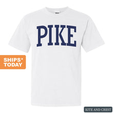 Load image into Gallery viewer, Pi Kappa Alpha Comfort Colors T-Shirt - PIKE Intrinsic Lettered Shirt - Kite and Crest
