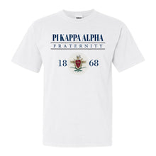 Load image into Gallery viewer, Pi Kappa Alpha Comfort Colors T-Shirt - PIKE Large Crest Shirt - Kite and Crest