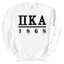 Load image into Gallery viewer, Pi Kappa Alpha Sweatshirt - PIKE Black Letters Crewneck Sweatshirt - Kite and Crest