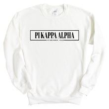 Load image into Gallery viewer, Pi Kappa Alpha Sweatshirt - PIKE Fraternal Block Crewneck Sweatshirt - Kite and Crest