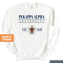 Load image into Gallery viewer, Pi Kappa Alpha Sweatshirt - PIKE Large Crest Crewneck Sweatshirt - Kite and Crest