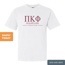 Load image into Gallery viewer, Pi Kappa Phi Comfort Colors T-Shirt - Pi Kapp Basic Lined Shirt - Kite and Crest