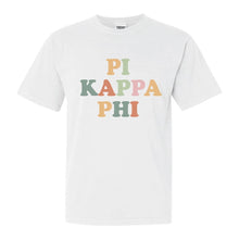 Load image into Gallery viewer, Pi Kappa Phi Comfort Colors T-Shirt - Pi Kapp Bright and Colorful Shirt - Kite and Crest