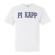 Load image into Gallery viewer, Pi Kappa Phi Comfort Colors T-Shirt - Pi Kapp Intrinsic Lettered Shirt - Kite and Crest