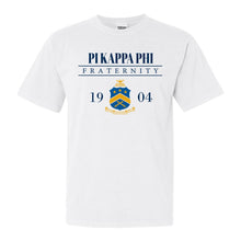 Load image into Gallery viewer, Pi Kappa Phi Comfort Colors T-Shirt - Pi Kapp Large Crest Shirt - Kite and Crest