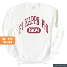 Load image into Gallery viewer, Pi Kappa Phi Sweatshirt - Pi Kapp Large Athletic Crewneck Sweatshirt - Kite and Crest