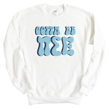 Load image into Gallery viewer, Pi Sigma Epsilon Happy to be Sweatshirt - Fraternity Crewneck Sweatshirt - Kite and Crest