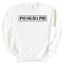 Load image into Gallery viewer, Psi Sigma Phi Fraternal Block Sweatshirt - Fraternity Crewneck Sweatshirt - Kite and Crest