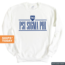 Load image into Gallery viewer, Psi Sigma Phi Shield Sweatshirt - Fraternity Crewneck Sweatshirt - Kite and Crest