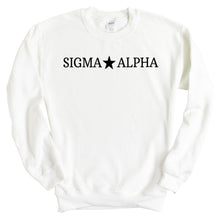 Load image into Gallery viewer, Sigma Alpha Black Star Crewneck Sweatshirt - Kite and Crest