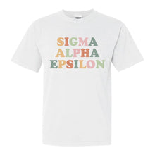 Load image into Gallery viewer, Sigma Alpha Epsilon Comfort Colors T-Shirt - SAE Bright and Colorful Shirt - Kite and Crest
