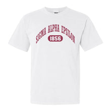 Load image into Gallery viewer, Sigma Alpha Epsilon Comfort Colors T-Shirt - SAE Large Athletic Shirt - Kite and Crest