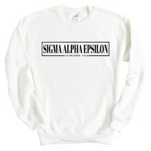 Load image into Gallery viewer, Sigma Alpha Epsilon Sweatshirt - SAE Fraternal Block Crewneck Sweatshirt - Kite and Crest