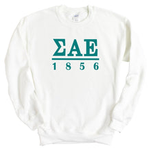Load image into Gallery viewer, Sigma Alpha Epsilon Sweatshirt - SAE Lettered Basic Crewneck Sweatshirt - Kite and Crest