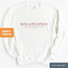 Load image into Gallery viewer, Sigma Alpha Epsilon Sweatshirt - SAE Old Fashioned Vintage Crewneck Sweatshirt - Kite and Crest