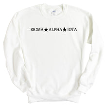 Load image into Gallery viewer, Sigma Alpha Iota Black Star Crewneck Sweatshirt - Kite and Crest