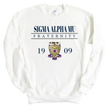 Load image into Gallery viewer, Sigma Alpha Mu Sweatshirt - Sammy Large Crest Crewneck Sweatshirt - Kite and Crest