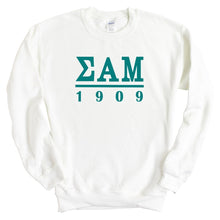 Load image into Gallery viewer, Sigma Alpha Mu Sweatshirt - Sammy Lettered Basic Crewneck Sweatshirt - Kite and Crest