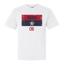 Load image into Gallery viewer, Sigma Chi Comfort Colors T-Shirt - Sig Chi Colorful Stripe Shirt - Kite and Crest