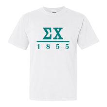 Load image into Gallery viewer, Sigma Chi Comfort Colors T-Shirt - Sig Chi Lettered Basic Shirt - Kite and Crest