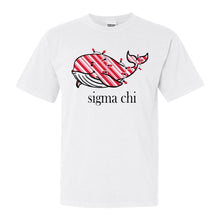 Load image into Gallery viewer, Sigma Chi Comfort Colors T-Shirt - Sig Chi Red Whale Shirt - Kite and Crest