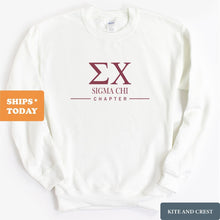 Load image into Gallery viewer, Sigma Chi Sweatshirt - Sigma Chi Basic Lined Crewneck Sweatshirt - Kite and Crest